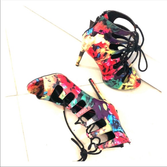Candie's Shoes - HOTnSEXY CANDIES CABOMBAY MULTI PEEP TOE BOOTIES